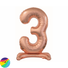 Folija Balon Samostoječi 74cm - Št. 3 Rose Gold Folija Balon Samostoječi 74cm - Št. 3 Rose Gold